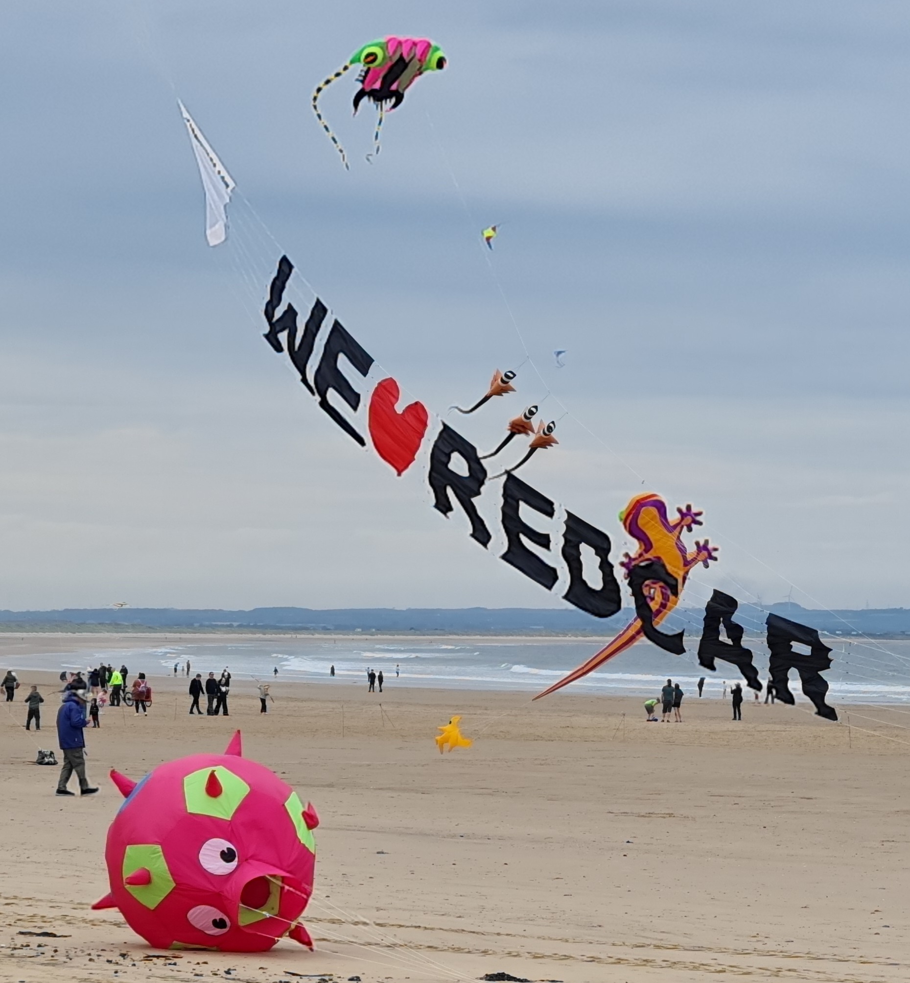 photograph of a kite showing We Love Redcar