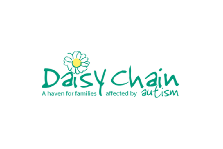 daisy chain logo with a daisy above letter i