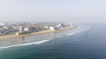 Image of Redcar seafront with the redcar beacon in the foreground